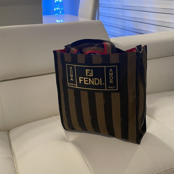 Authentic Fendi Pequin striped bag. This can be unisex - Picture 6 of 13